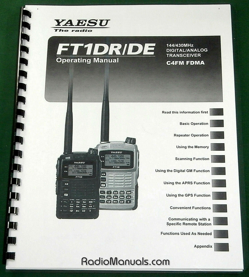 Yaesu FT1DR/DE Instruction Manual - Click Image to Close
